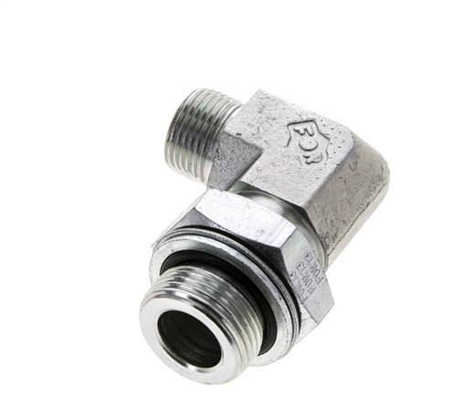 UN 13/16''-16 x G 3/4'' Macho Codo de 90 grados de acero galvanizado ORFS 400 Bar - Hidráulico