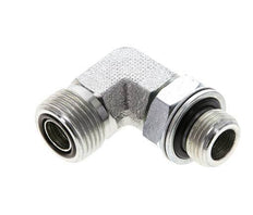 UN 13/16''-16 x G 3/8'' Male Zinc plated Steel 90 deg Elbow Fitting ORFS 400 Bar - Hydraulic