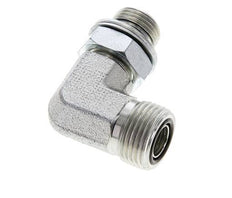 UN 13/16''-16 x G 3/8'' Male Zinc plated Steel 90 deg Elbow Fitting ORFS 400 Bar - Hydraulic