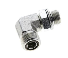UN 13/16''-16 x G 3/8'' Male Zinc plated Steel 90 deg Elbow Fitting ORFS 400 Bar - Hydraulic