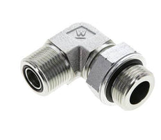 UNS 1''-14 x G 3/4'' Male Zinc plated Steel 90 deg Elbow Fitting ORFS 400 Bar - Hydraulic