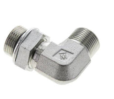 UNS 1''-14 x G 3/4'' Male Zinc plated Steel 90 deg Elbow Fitting ORFS 400 Bar - Hydraulic