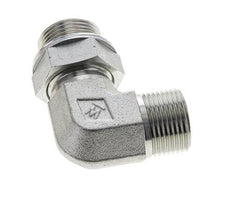 UNS 1''-14 x G 3/4'' Male Zinc plated Steel 90 deg Elbow Fitting ORFS 400 Bar - Hydraulic