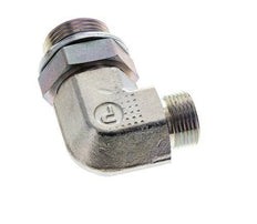 UNS 1''-14 x G 1'' Male Zinc plated Steel 90 deg Elbow Fitting ORFS 315 Bar - Hydraulic