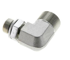 UN 1-3/16''-12 x G 1/2'' Male Zinc plated Steel 90 deg Elbow Fitting ORFS 400 Bar - Hydraulic