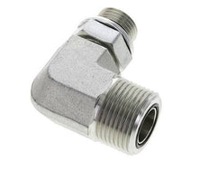 UN 1-3/16''-12 x G 1/2'' Male Zinc plated Steel 90 deg Elbow Fitting ORFS 400 Bar - Hydraulic