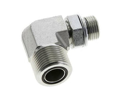 UN 1-3/16''-12 x G 1/2'' Male Zinc plated Steel 90 deg Elbow Fitting ORFS 400 Bar - Hydraulic