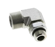 UN 1-3/16''-12 x G 1/2'' Male Zinc plated Steel 90 deg Elbow Fitting ORFS 400 Bar - Hydraulic