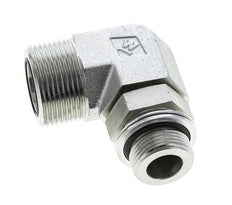 UN 1-7/16''-12 x G 3/4'' Male Zinc plated Steel 90 deg Elbow Fitting ORFS 315 Bar - Hydraulic