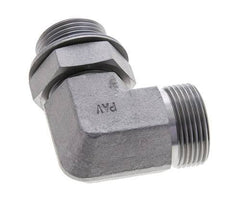 UN 1-7/16''-12 x G 1'' Male Zinc plated Steel 90 deg Elbow Fitting ORFS 315 Bar - Hydraulic