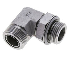 UN 1-7/16''-12 x G 1'' Male Zinc plated Steel 90 deg Elbow Fitting ORFS 315 Bar - Hydraulic
