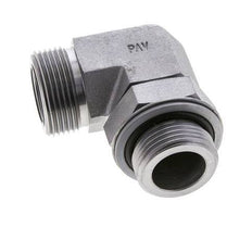 UN 1-7/16''-12 x G 1'' Male Zinc plated Steel 90 deg Elbow Fitting ORFS 315 Bar - Hydraulic