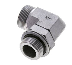UN 1-7/16''-12 x G 1'' Male Zinc plated Steel 90 deg Elbow Fitting ORFS 315 Bar - Hydraulic