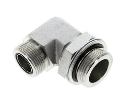 UN 1-7/16''-12 x G 1 1/4'' Male Zinc plated Steel 90 deg Elbow Fitting ORFS 250 Bar - Hydraulic
