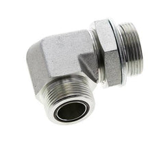 UN 1-7/16''-12 x G 1 1/4'' Male Zinc plated Steel 90 deg Elbow Fitting ORFS 250 Bar - Hydraulic
