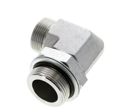 UN 1-7/16''-12 x G 1 1/4'' Macho Codo de 90 grados de acero galvanizado ORFS 250 Bar - Hidráulico