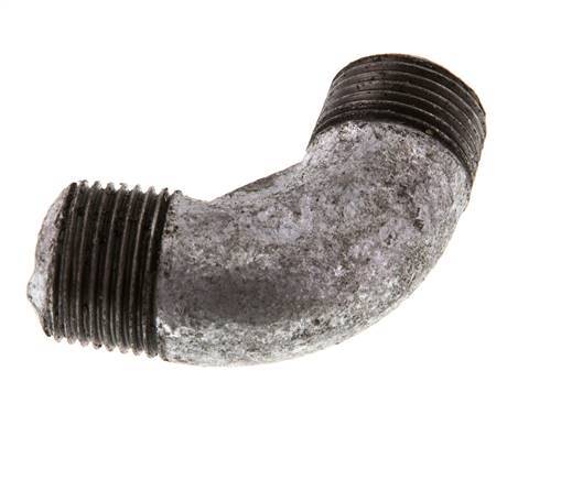 R 3/8'' Male Zinc plated Cast iron 90 deg Elbow Fitting 25 Bar [2 Pieces]
