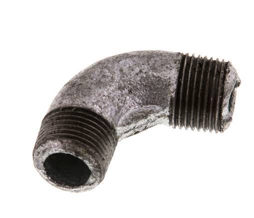 R 3/8'' Male Zinc plated Cast iron 90 deg Elbow Fitting 25 Bar [2 Pieces]