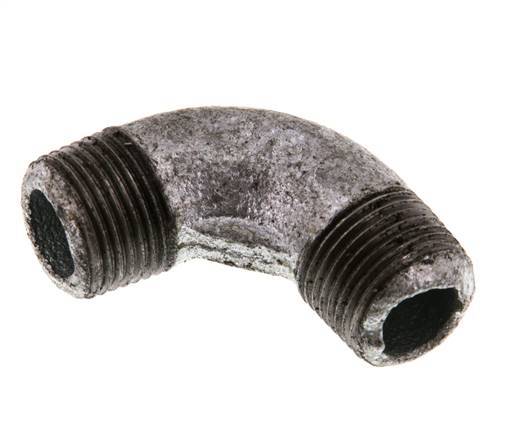 R 3/8'' Male Zinc plated Cast iron 90 deg Elbow Fitting 25 Bar [2 Pieces]