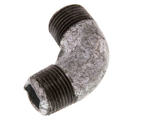 R 3/8'' Male Zinc plated Cast iron 90 deg Elbow Fitting 25 Bar [2 Pieces]