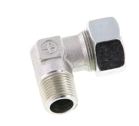 R 1/2'' Macho x 18L Codo de acero galvanizado de 90 grados 315 Bar DIN 2353