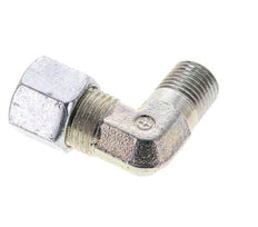 1/4'' NPT Male x 10L Zinc plated Steel 90 deg Elbow Cutting ring 315 Bar DIN 2353