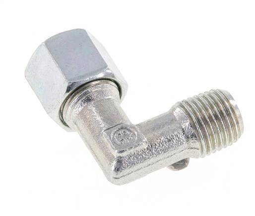 R 1/4'' Male x 8L Zinc plated Steel 90 deg Elbow Fitting 315 Bar DIN 2353