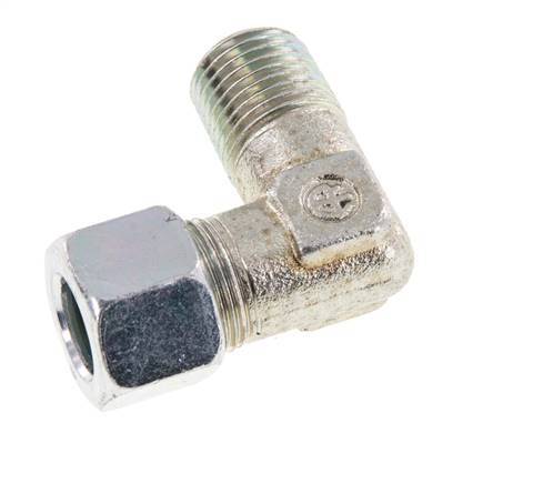 R 1/4'' Macho x 10LL Codo de 90 grados de acero galvanizado 100 Bar DIN 2353