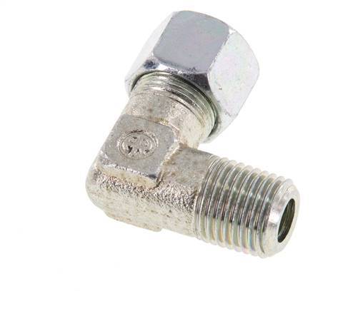 R 1/4'' Macho x 10LL Codo de 90 grados de acero galvanizado 100 Bar DIN 2353