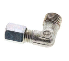 1/8'' NPT Male x 4LL Zinc plated Steel 90 deg Elbow Cutting ring 100 Bar DIN 2353