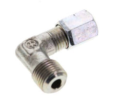 1/8'' NPT Male x 4LL Zinc plated Steel 90 deg Elbow Cutting ring 100 Bar DIN 2353