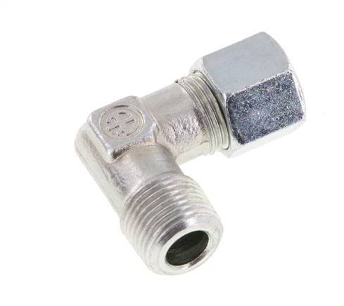 R 3/8'' Male x 10L Zinc plated Steel 90 deg Elbow Fitting 315 Bar DIN 2353
