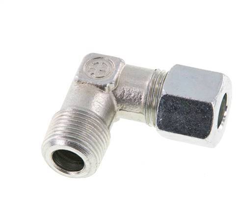 R 3/8'' Male x 10L Zinc plated Steel 90 deg Elbow Fitting 315 Bar DIN 2353