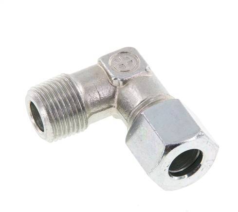 R 3/8'' Male x 10L Zinc plated Steel 90 deg Elbow Fitting 315 Bar DIN 2353