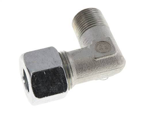 R 3/8'' Macho x 12S Codo de 90 grados de acero galvanizado 630 Bar DIN 2353