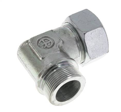 G 1 1/2'' Macho x 38S Codo de acero galvanizado de 90 grados 315 Bar DIN 2353