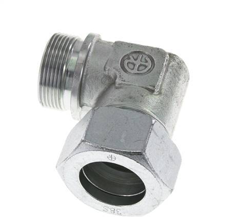 G 1 1/2'' Macho x 38S Codo de acero galvanizado de 90 grados 315 Bar DIN 2353