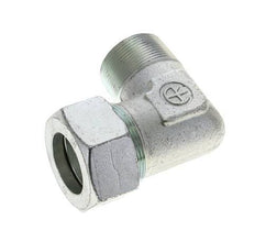 1 1/2'' NPT Male x 38S Zinc plated Steel 90 deg Elbow Cutting ring 315 Bar DIN 2353