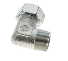 1 1/2'' NPT Male x 38S Zinc plated Steel 90 deg Elbow Cutting ring 315 Bar DIN 2353