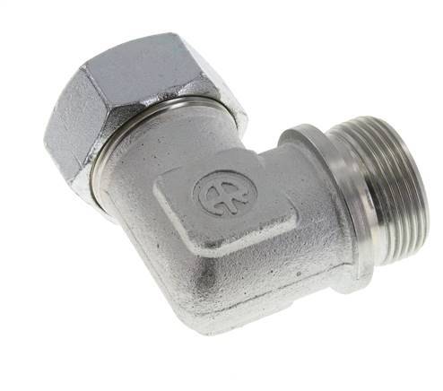 G 1 1/4'' Male x 35L Zinc plated Steel 90 deg Elbow Fitting 160 Bar DIN 2353
