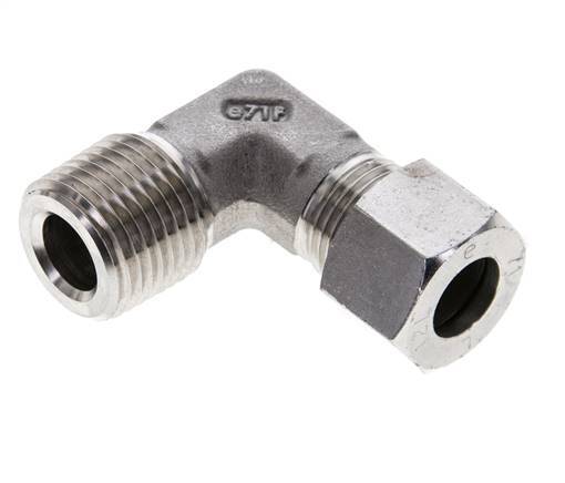 1/2'' NPT Male x 12L Stainless steel 90 deg Elbow Cutting ring 315 Bar DIN 2353