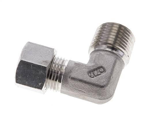 1/2'' NPT Male x 12L Stainless steel 90 deg Elbow Cutting ring 315 Bar DIN 2353