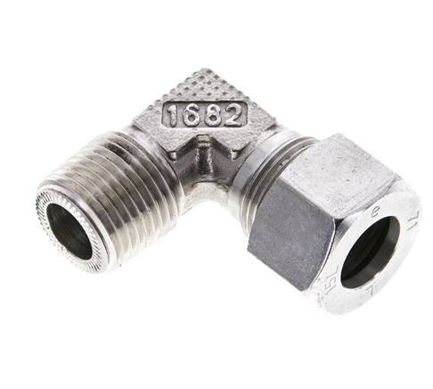 1/2'' NPT Male x 15L Stainless steel 90 deg Elbow Cutting ring 315 Bar DIN 2353