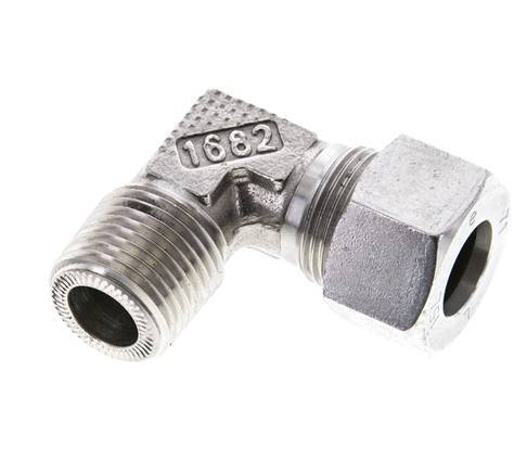 1/2'' NPT Male x 15L Stainless steel 90 deg Elbow Cutting ring 315 Bar DIN 2353