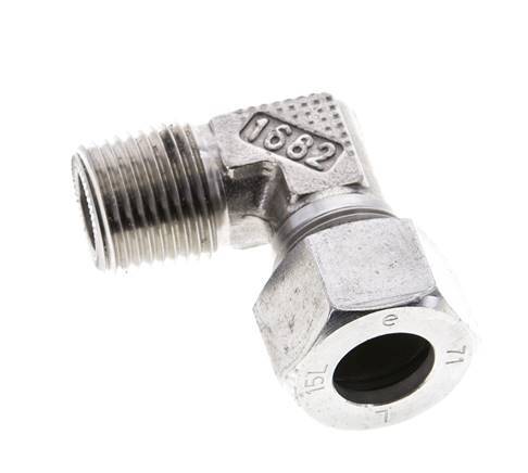 1/2'' NPT Male x 15L Stainless steel 90 deg Elbow Cutting ring 315 Bar DIN 2353
