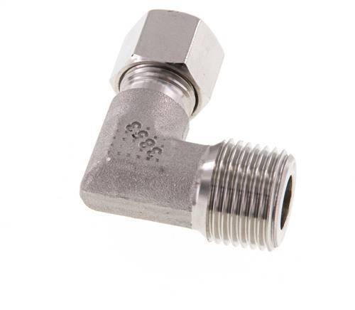 R 1/2'' Male x 10L Stainless steel 90 deg Elbow Fitting 315 Bar DIN 2353