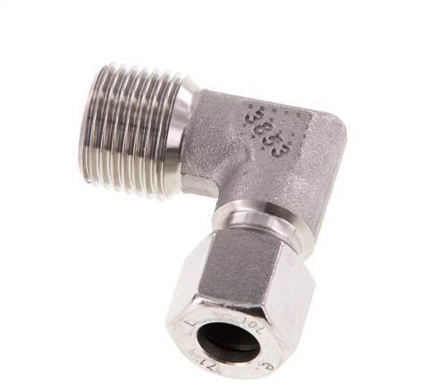 R 1/2'' Male x 10L Stainless steel 90 deg Elbow Fitting 315 Bar DIN 2353