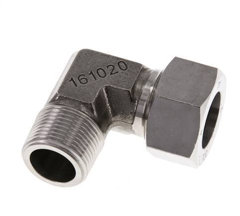 G 3/4'' Macho x 22L Codo de 90 grados de acero inoxidable 160 Bar DIN 2353