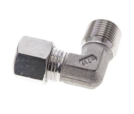 3/8'' NPT Male x 10L Stainless steel 90 deg Elbow Cutting ring 315 Bar DIN 2353