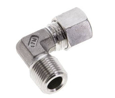 3/8'' NPT Male x 10L Stainless steel 90 deg Elbow Cutting ring 315 Bar DIN 2353
